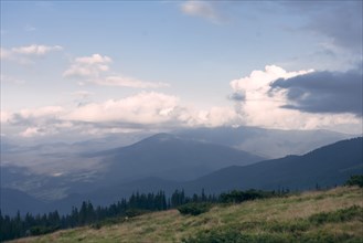 Mountains in the Carpathian Mountain Range, Ukraine