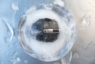 Computer mouse in ice