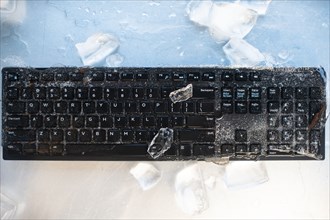 Ice on computer keyboard