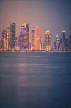 Sunset skyline of Doha, Qatar