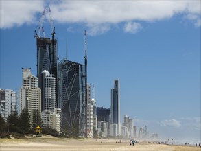 Modern skyline by beach in Surfer's Paradise, Australia