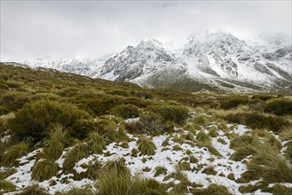 Snow in Hooker Valley, Mount Cook National Park, New Zealand