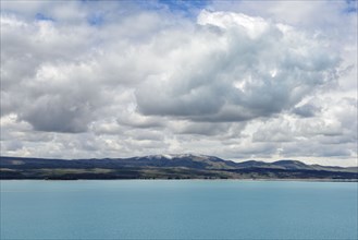 Lake Pukaki under cloudscape in Pukaki, New Zealand