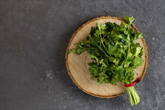 Bunch of parsley on cutting board
