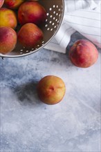 Peaches with colander
