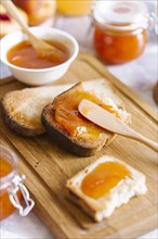 Apricot jam on toast