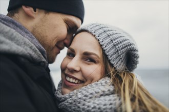 Young couple wearing warm clothing