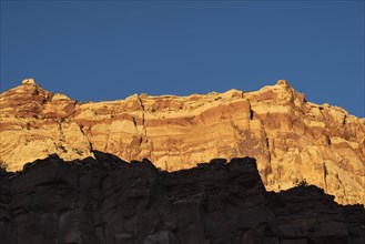 Cliff in shadow in Capitol Reef National Park, USA