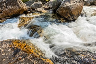 Long exposure of flowing stream in Stanley, Idaho