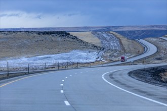 Highway during winter in Glenns Ferry, Idaho