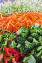 Sliced raw vegetables