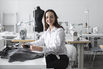 Fashion designer working in studio