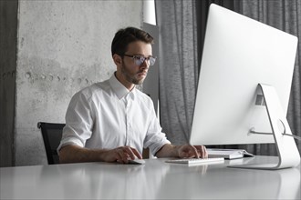 Businessman working at computer