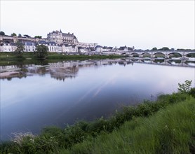 Amboise town by river in Loire Valley, France