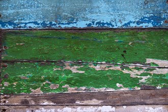 Weathered painted wood