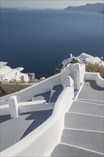 Whitewashed staircase in Santorini, Greece