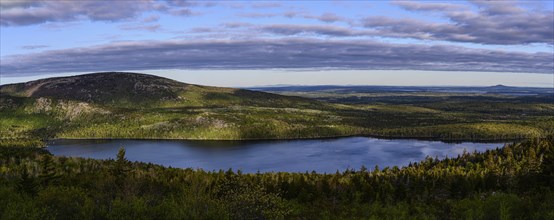 Panorama of Eagle Lake in Acadia National Park