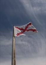 Cross of Burgundy flag at Castillo de San Marcos in St. Augustine