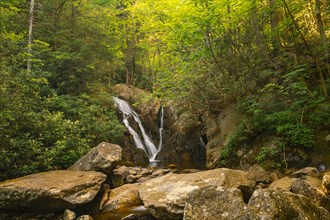 Waterfall over rocks in Grayson Highlands State Park