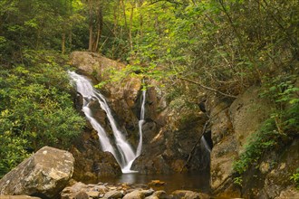 Waterfall over rocks in Grayson Highlands State Park