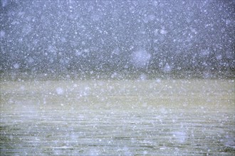 Snow over lake