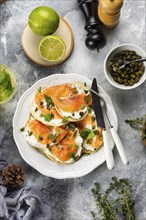 Salmon and cream cheese toasts