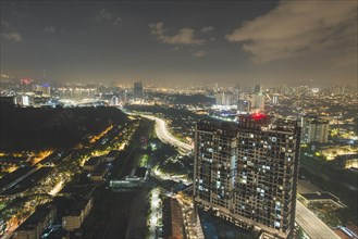 Cityscape at night in Kuala Lumpur