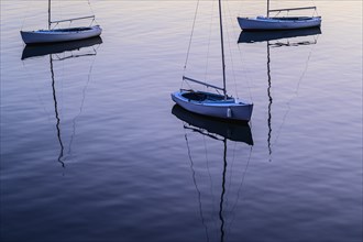 Yachts at sunset in Seal Harbor, Mount Desert Island, USA