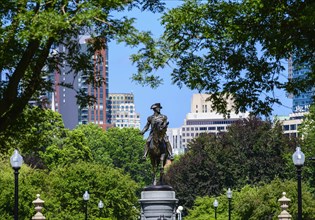 Statue of George Washington in Boston Public Garden, Boston, USA