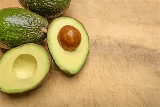Avocados on wood