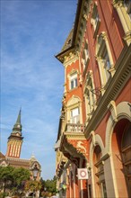 Low angle view of city hall in Subotica, Serbia