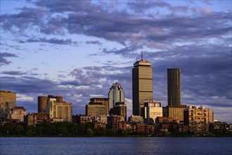 City skyline at sunset in Boston, Massachusetts, USA