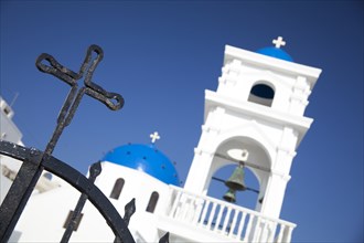 Church against clear sky in Greece