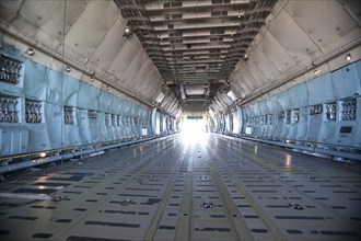 Inside cargo plane