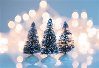 Christmas tree ornament against lights