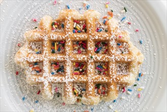 Sprinkles on waffle