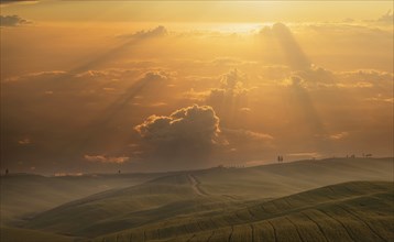 Hills at sunset in Tuscany, Italy