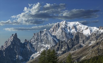 Mont Blanc mountain in Aosta Valley, Italy