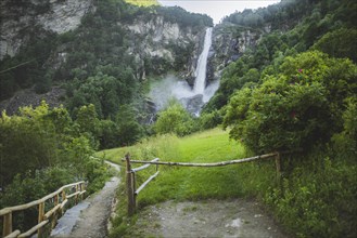 Path to waterfall in Foroglio, Switzerland