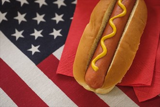 Hot dog on American flag