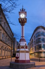 Turret clock at night in Douglas, Isle of Man