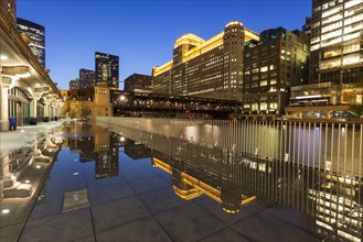 Architecture during night in Chicago