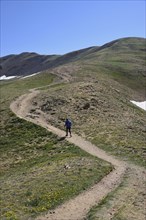 Woman hiking on trail in Denver, Colorado