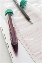 Blood sample with medical documents
