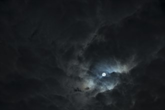 Full moon in dramatic night sky