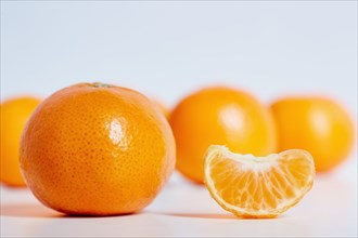 Mandarins against white background