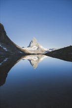 Matterhorn mountain and lake in Valais, Switzerland