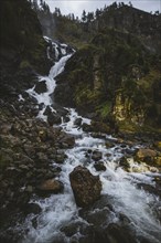 Latefossen waterfall in Vestland, Norway