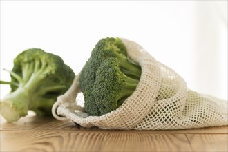 Broccoli in reusable produce bag