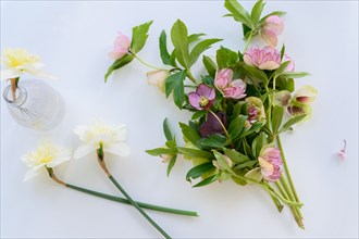 Bouquet of spring flowers on table